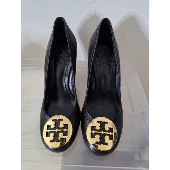 Tory Burch Black Lether Sally Pumps W5.5 (3.5" heel) - Picture 2 of 9